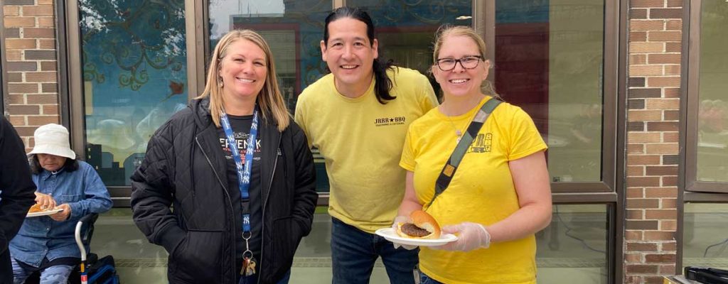 CHC staff and community volunteers enjoy community BBQ and Neighbour Day celebration. - summer 2023.